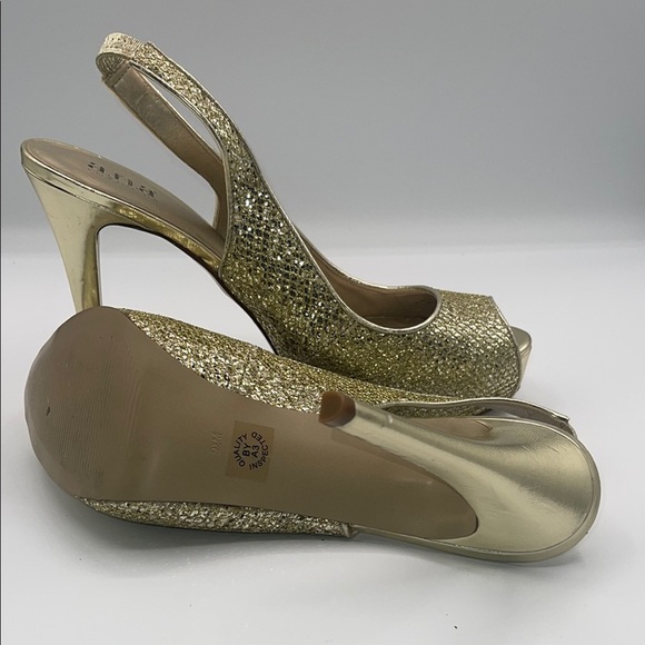 A.N.A Gold Stiletto Slingback Heels - Picture 3 of 5
